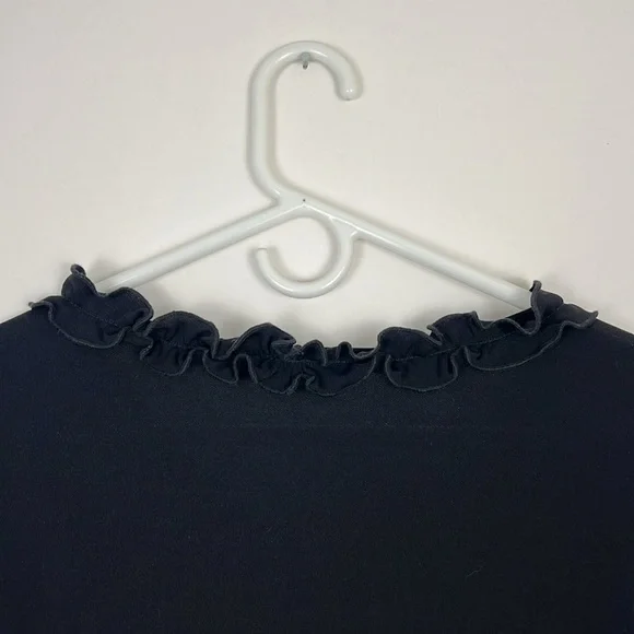 Susan Robert black blouse ruffle neck - Picture 6 of 8